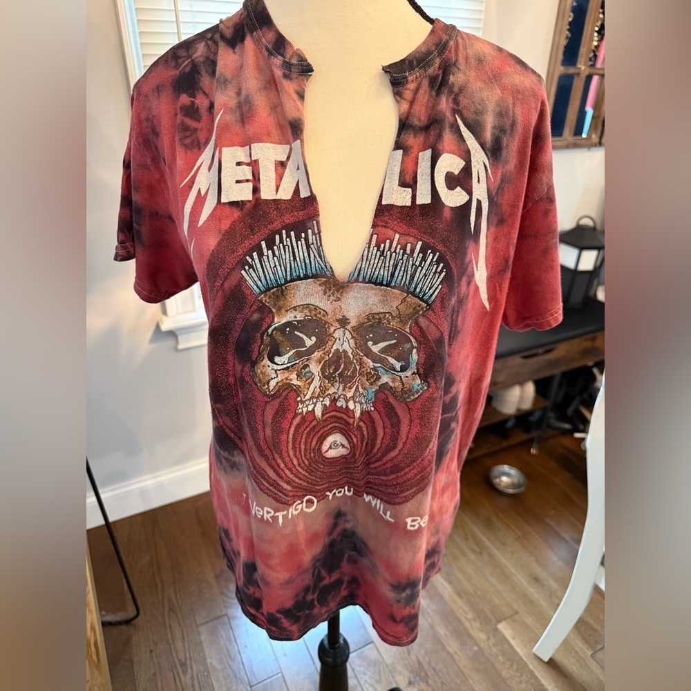 Red Graphic Metallics Size Small Shirt homemade cut